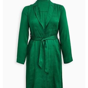 Super cute green trench. Pairs great with black accessories. New